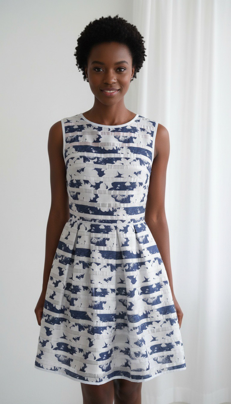 Vestido Azul Flores